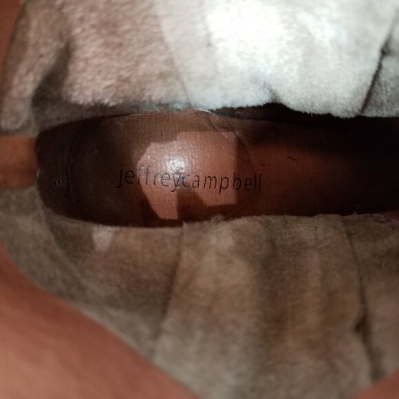 Jeffrey Campbell Bronco Suede Fringe Boots Taupe Sz 6 - Picture 11 of 11